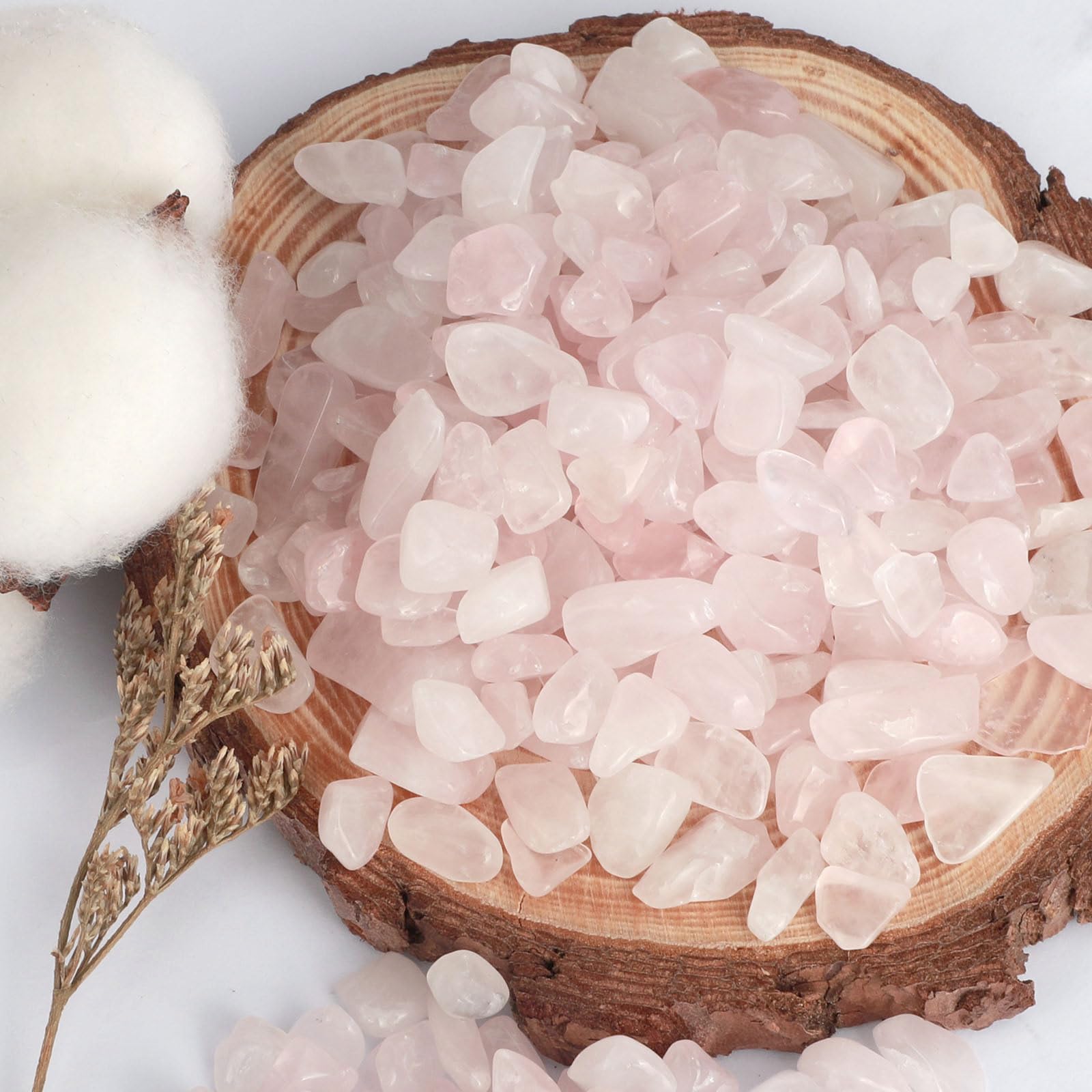 Gemshan éclats quartz rose 7-9 mm, décorations pour pots et aquariums.
