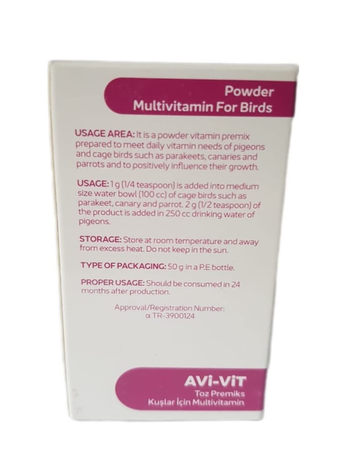 Generic Avi VIT multivitamine mélange dans l'eau pour l'hydratation des oiseaux