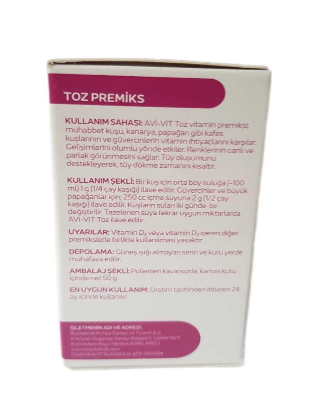 Generic Avi VIT multivitamine pour oiseaux en cage aide au développement sain