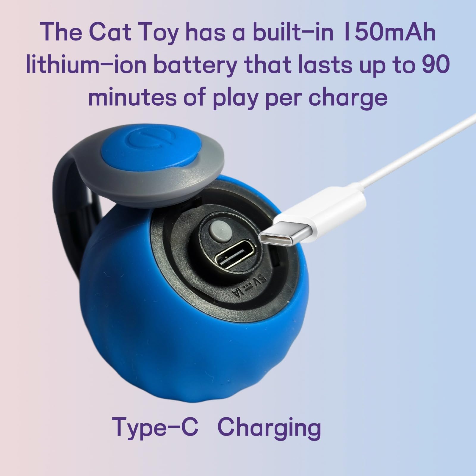 Generic balle-queue-bleue-orange recharge USB, autonomie jusqu'à 90 minutes