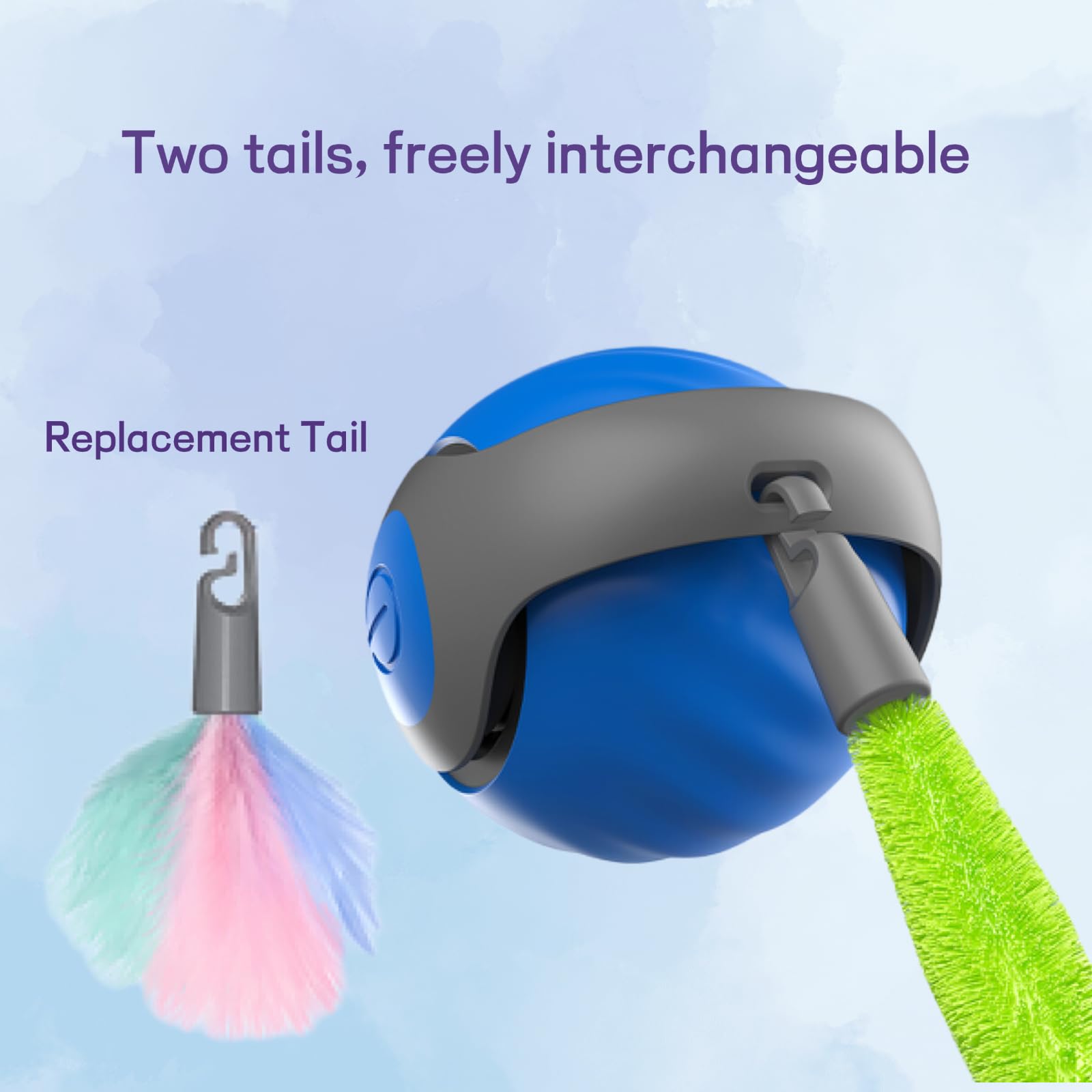 Generic balle-queue-bleue-orange surface durable en silicone silencieuse
