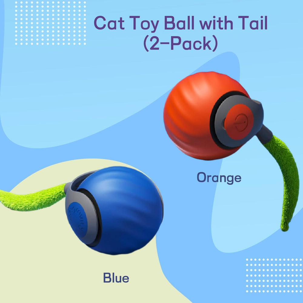 Generic balle-queue-bleue-orange exercice intérieur pour chat actif