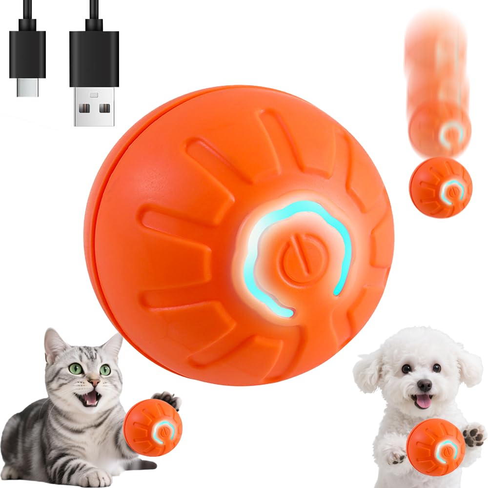 BIONEMAGILI balle interactive mouvement pour petits chiens et chats, stimulation naturelle