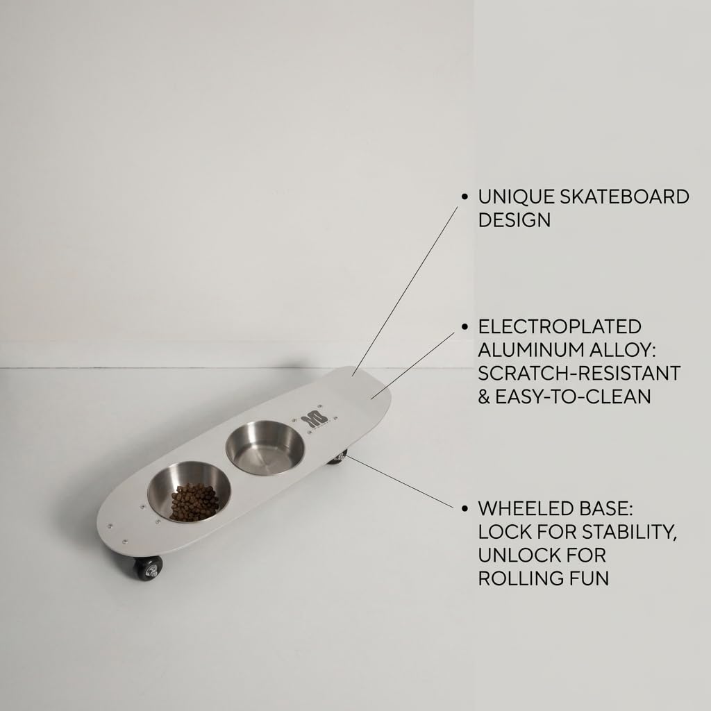 Double bol inox Generic, idéal pour varier l’alimentation.