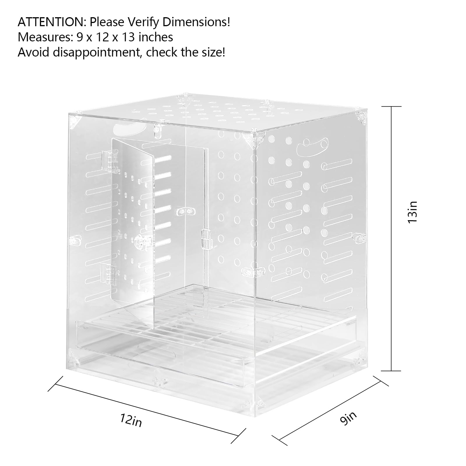 Generic cage oiseau en acrylique clair: nettoyage rapide grâce aux surfaces lisses