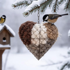Generic Coeur Nid artisanal en fibres naturelles, abri doux pour les oiseaux