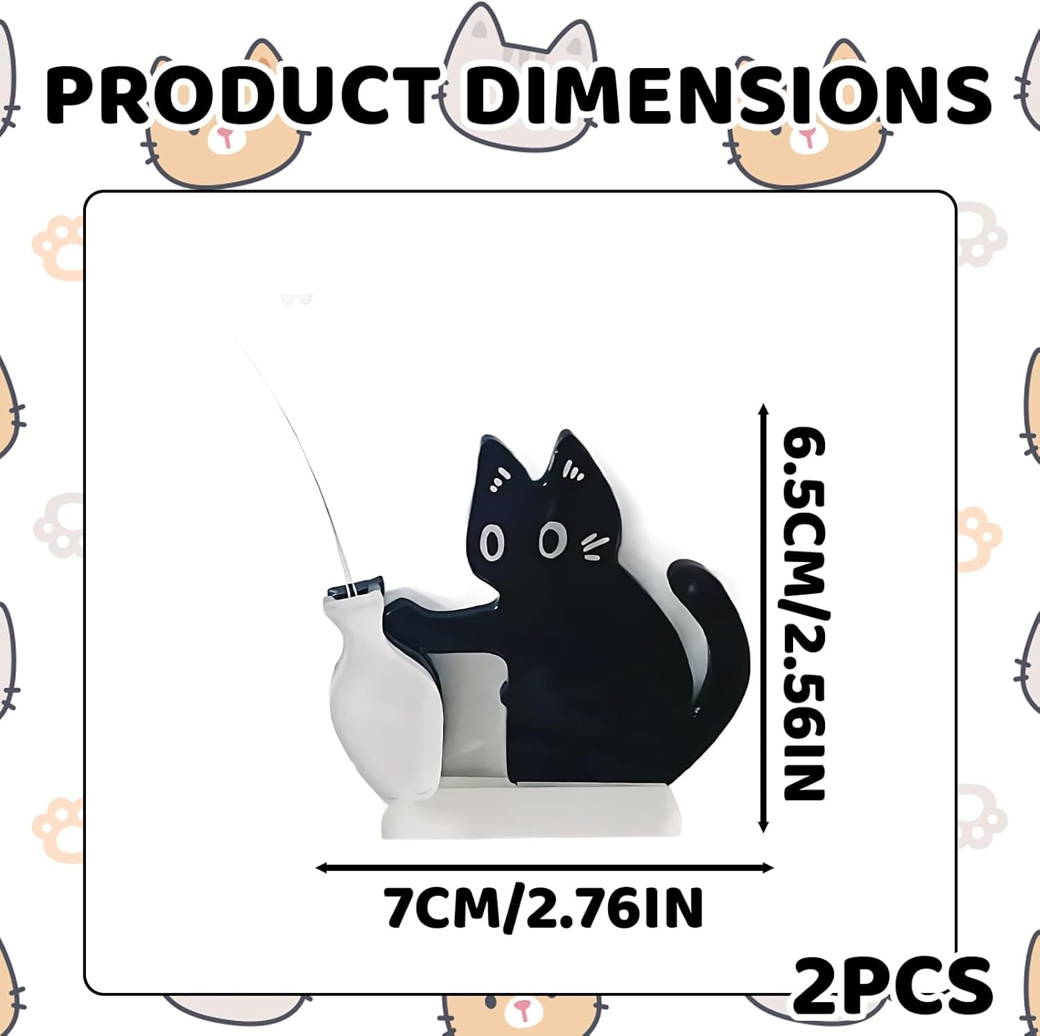 Generic design chat dessin animé noir – décor chaleureux avec vase blanc et chat stylisé