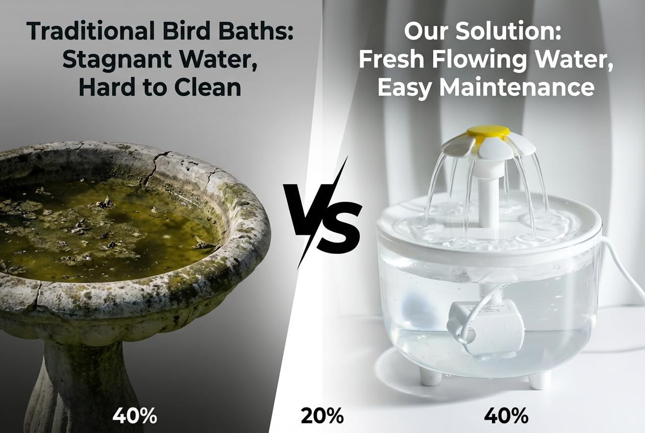 Generic design transparent bain d'oiseau — élégant et facile à observer.