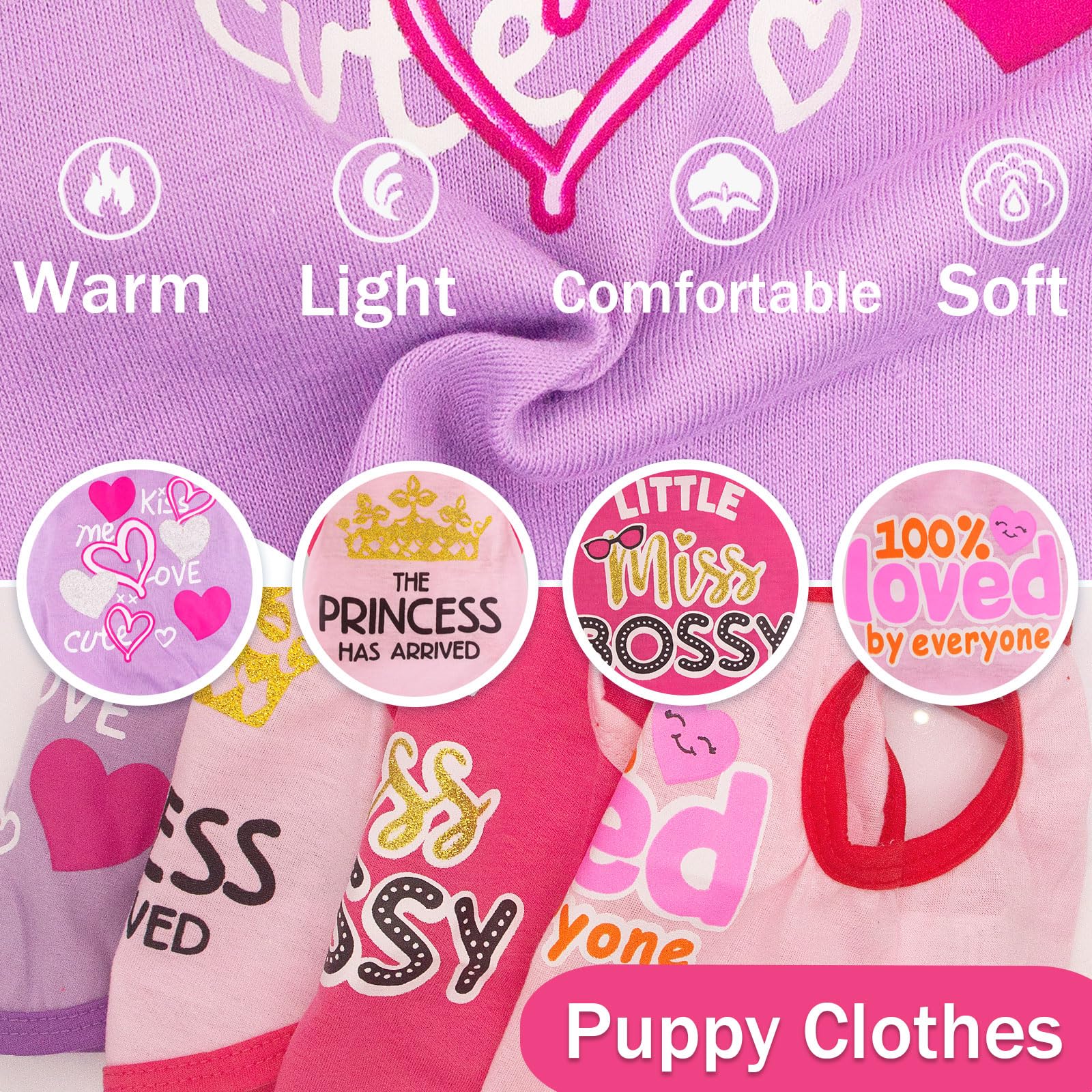 Ensemble doux Generic pour petit chien rose, couture soignée et confortable.