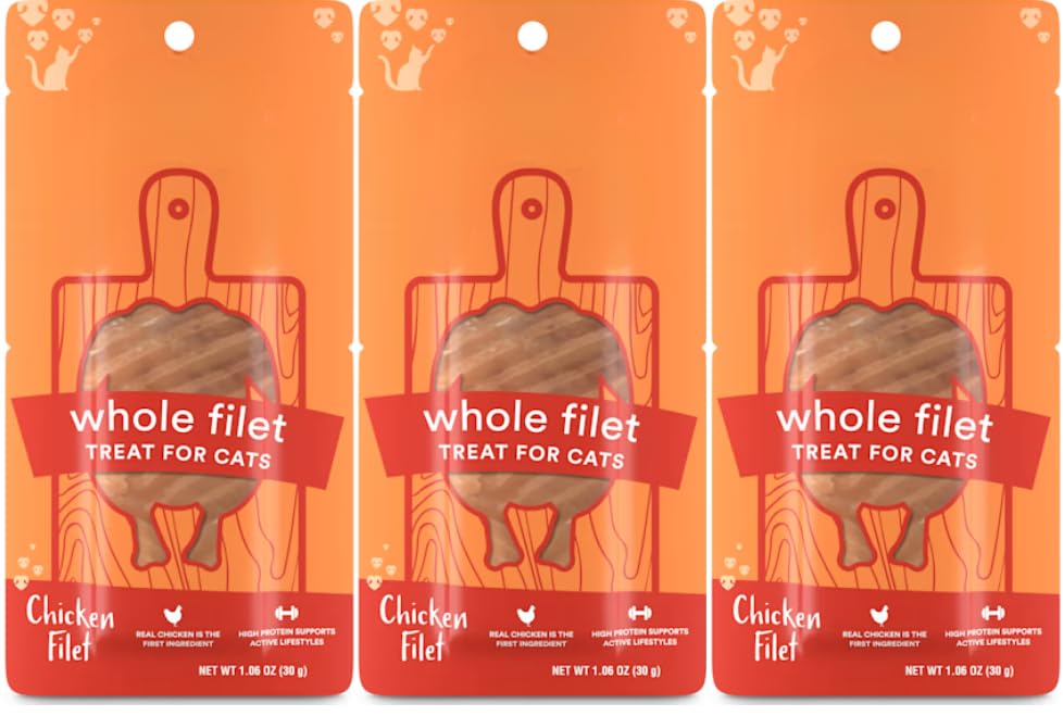 Generic Filet de poulet pour chat, poche 1oz, récompense pratique et savoureuse.