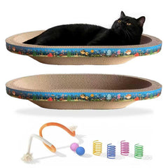 Generic grattoir chat carton grand ovale 55x38 cm – protège les meubles grâce à une zone dédiée