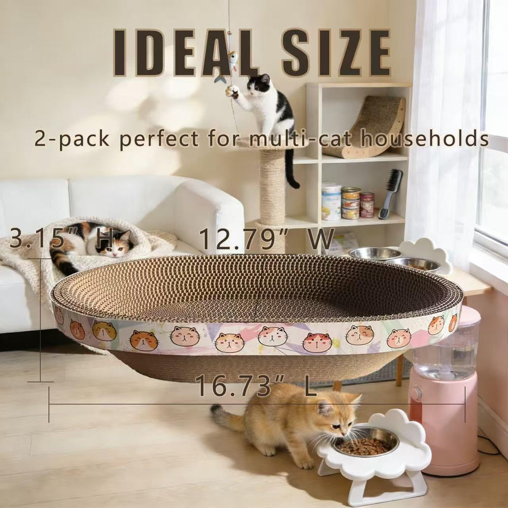 Generic grattoir chat carton oval surface durable et réversible.