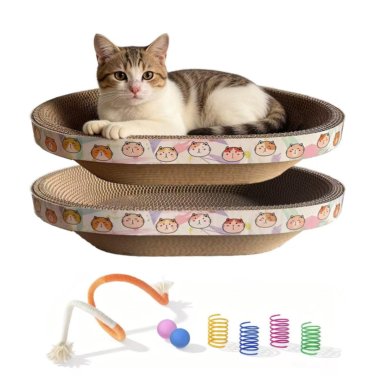 Generic grattoir chat carton oval protégeant les meubles et stimulant les griffes.