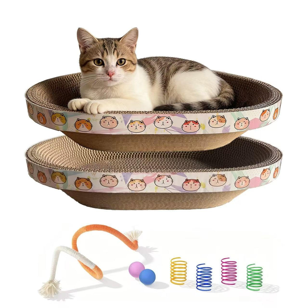Generic grattoir chat carton oval protégeant les meubles et stimulant les griffes.