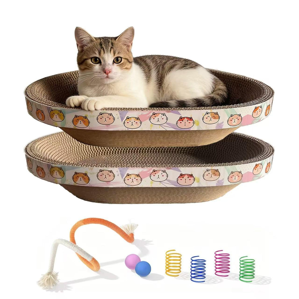 Generic grattoir chat carton oval protégeant les meubles et stimulant les griffes.