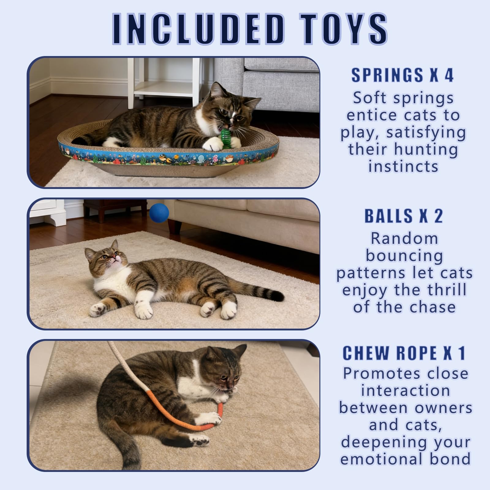 Generic jouets chat ressorts et corde – encouragent l activité et la curiosité