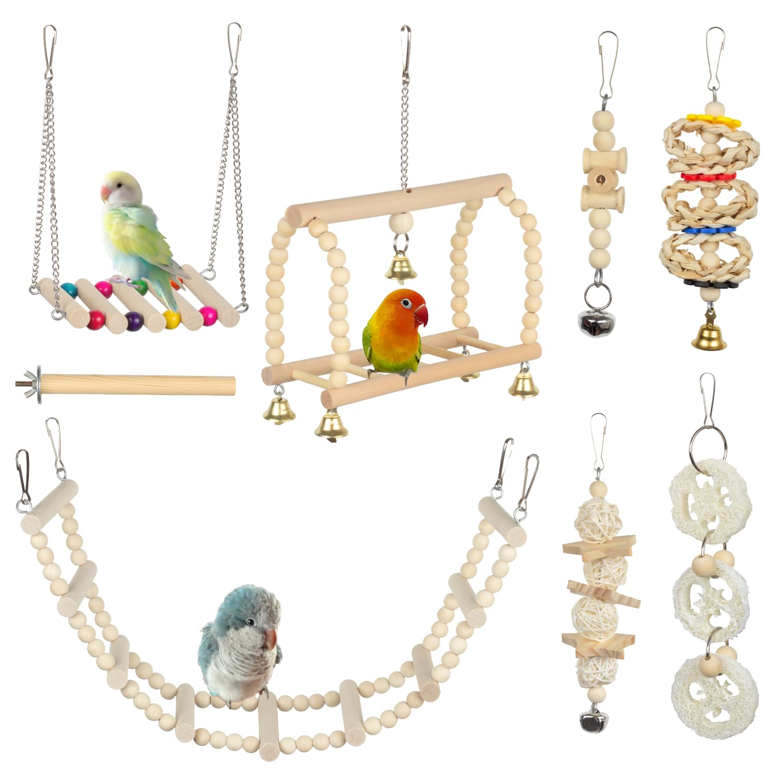 Generic kit-accessoires-cage-perruche Arche double pour éveil et jeu sûr.