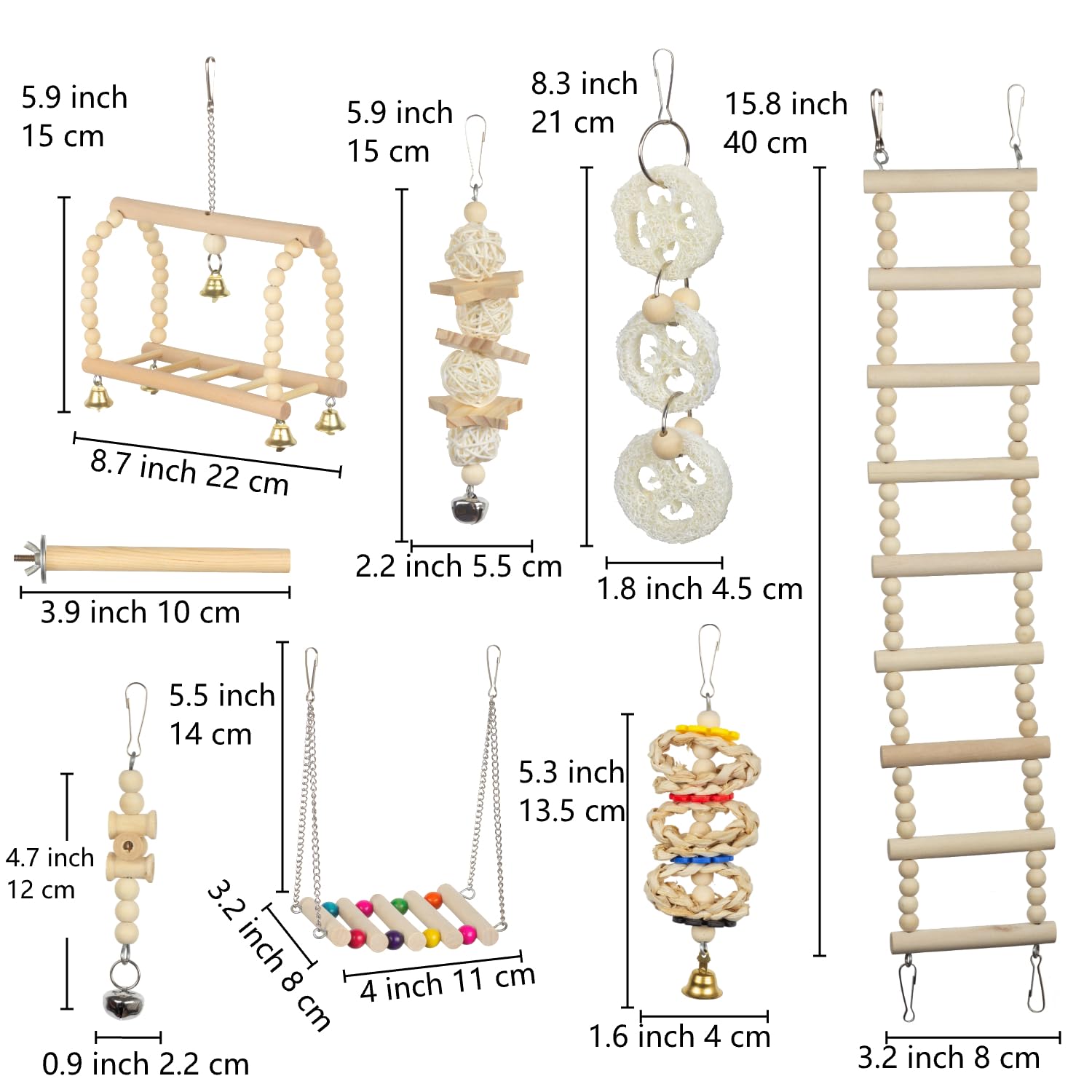 Generic kit-accessoires-cage-perruche Jouet mordillant liane étoile pour stimulation.