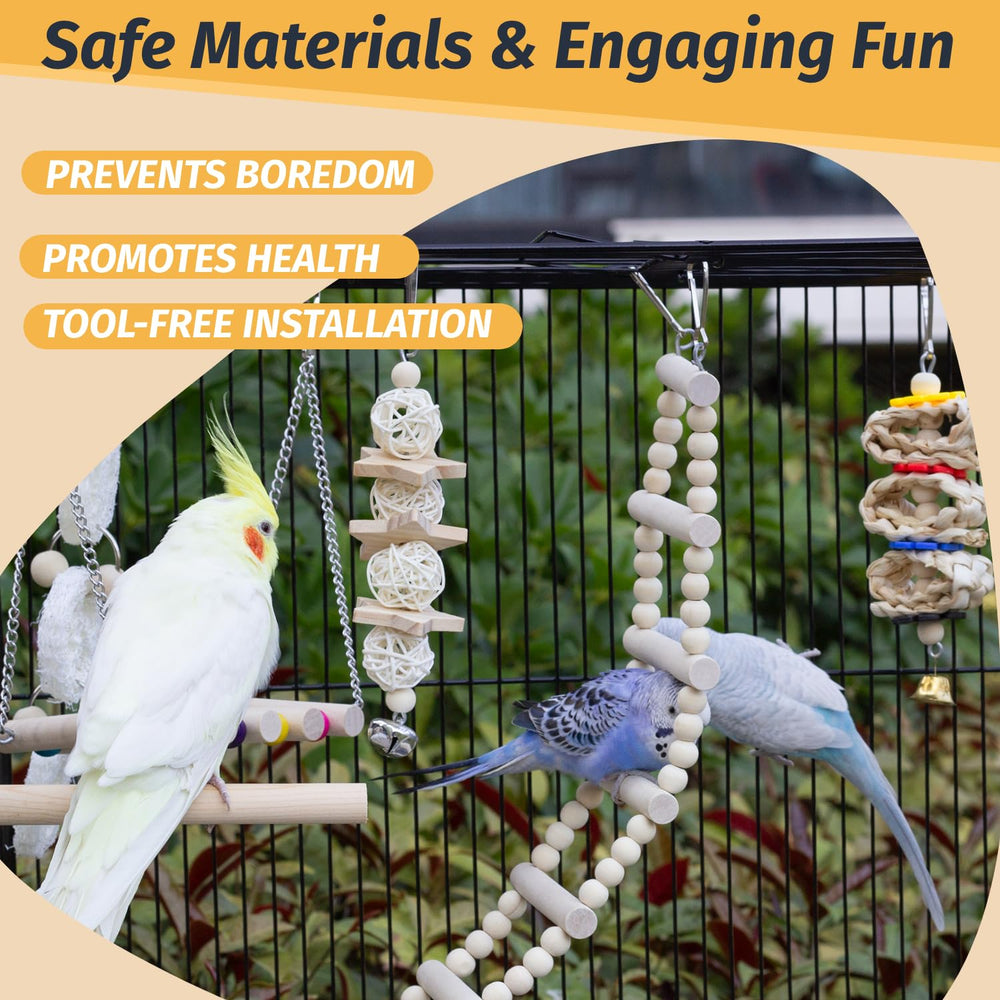 Generic kit-accessoires-cage-perruche Perchoir naturel corde pour soutien des pattes.