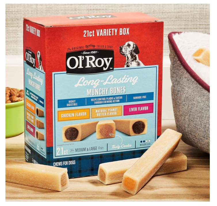 O- Roy Munchy Bones: os à mâcher cacahuète avec récompense savoureuse