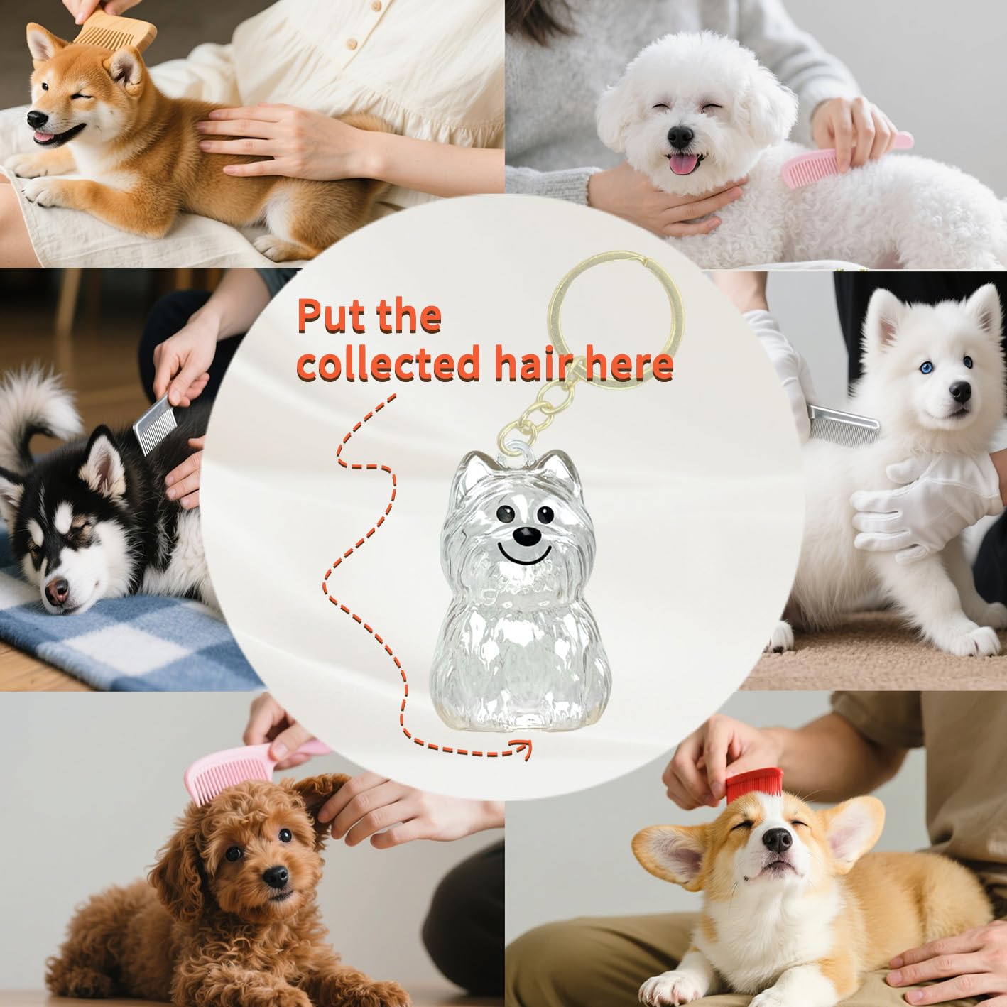 Generic pendentif acier inoxydable, souvenir poils chien, look discret