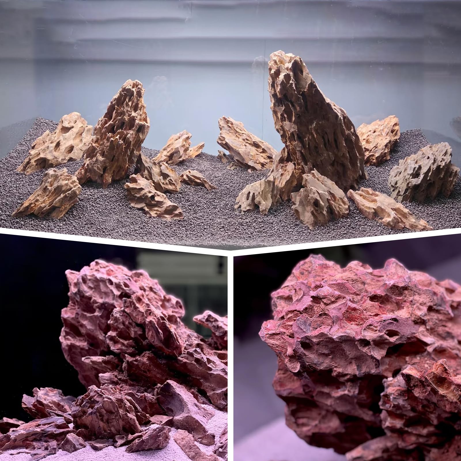 Generic-pierre-aquarium-dragon grotte et cachettes pour petites espèces.