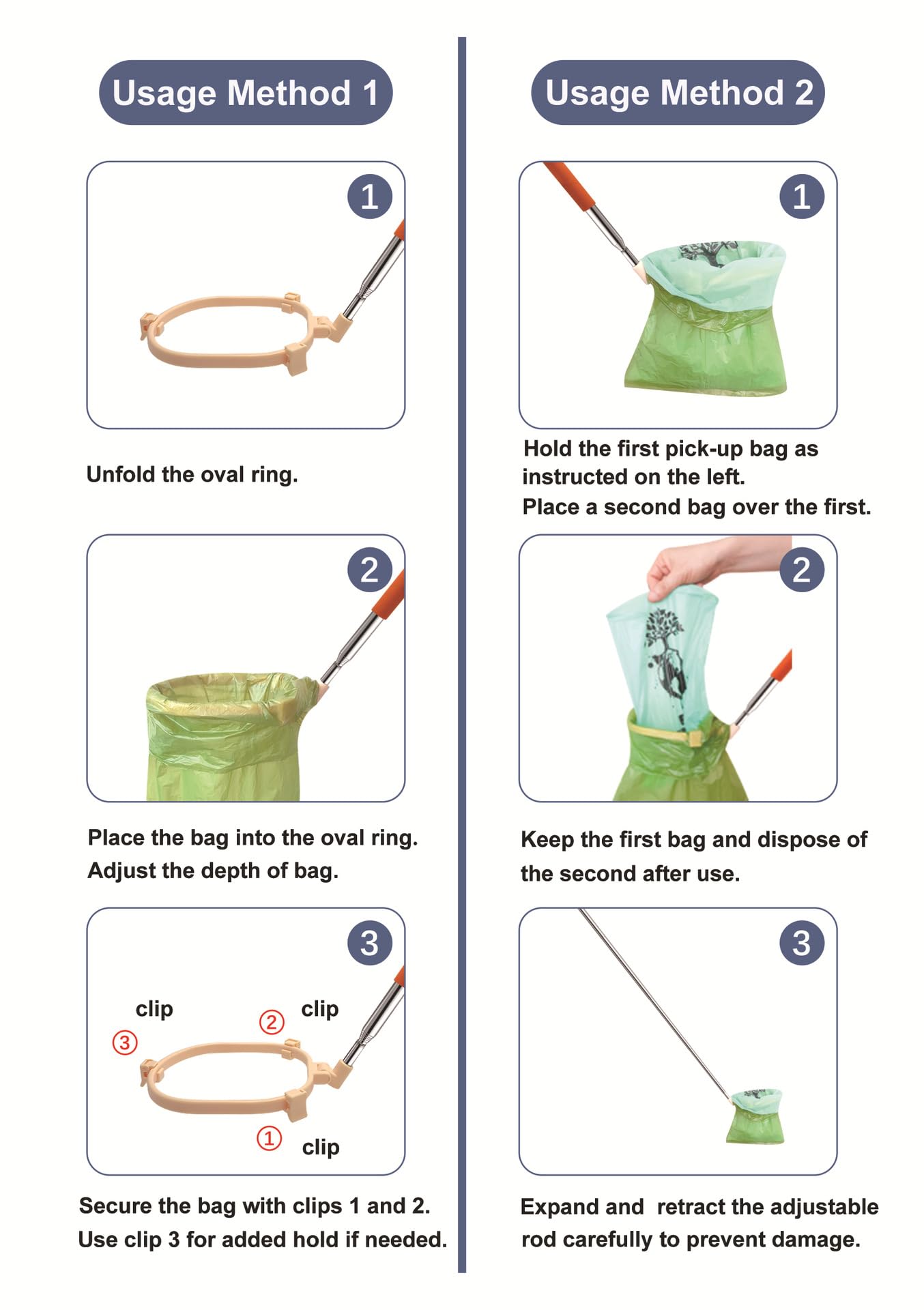 Generic Pooper-Scooper adapté à toutes tailles de chien et sorties