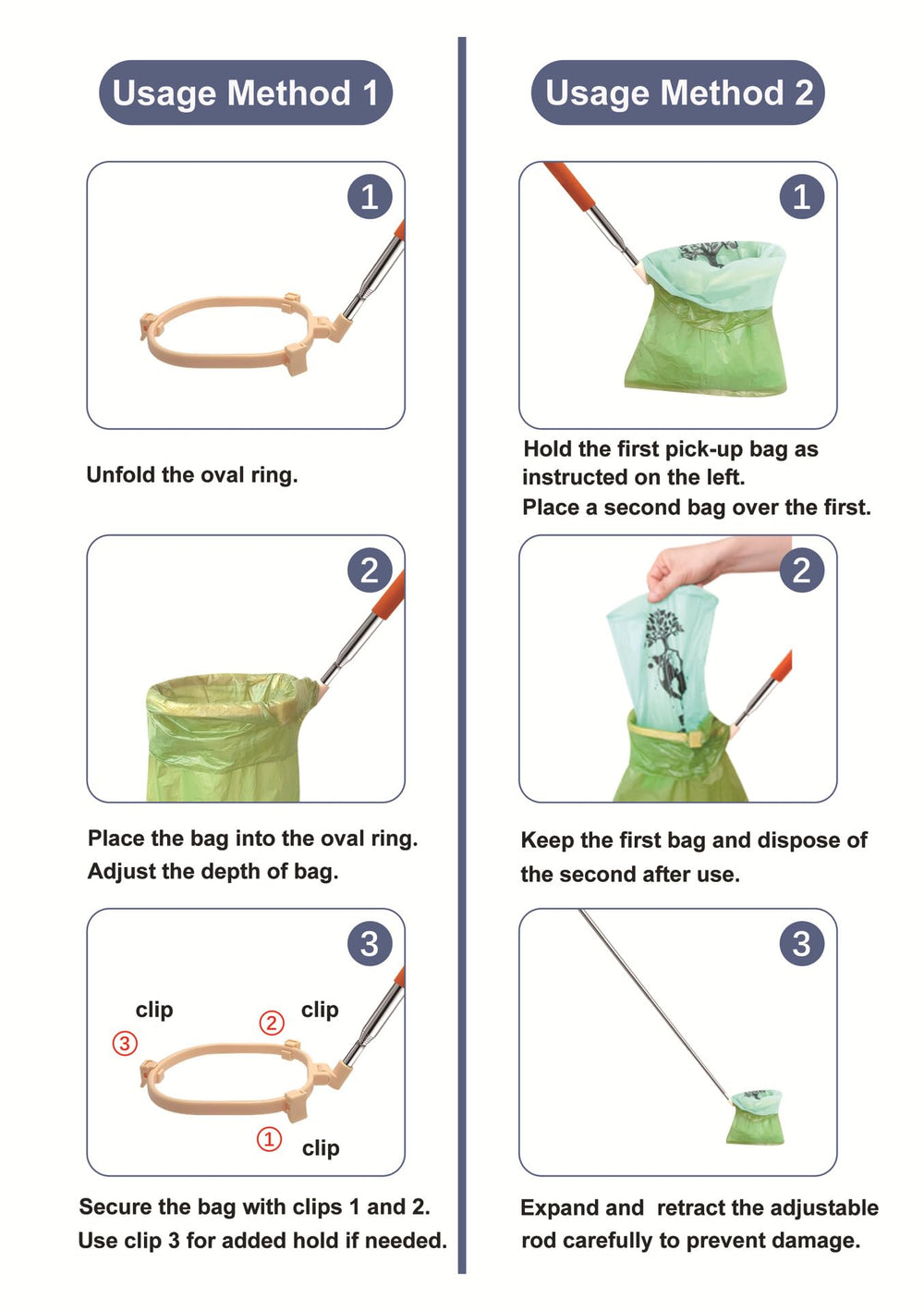 Generic Pooper-Scooper adapté à toutes tailles de chien et sorties
