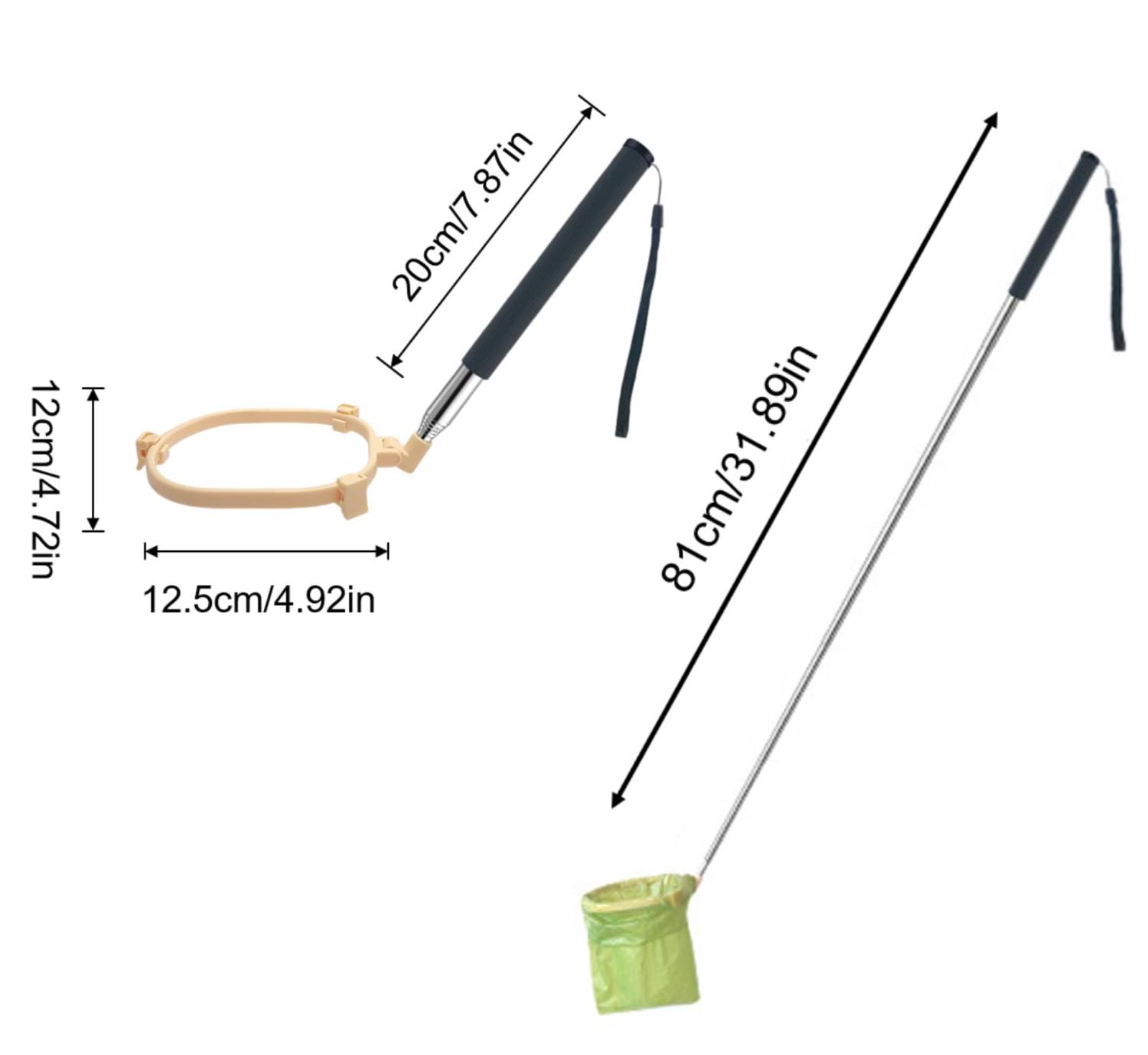 Generic Pooper-Scooper tige inox télescopique pour ramassage facile