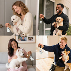 Generic porte-clés poils chien avec compartiment souvenir et design pratique