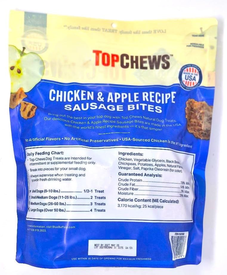 Generic bouchées poulet et pomme sans additifs artificiels, idéale comme collation quotidienne