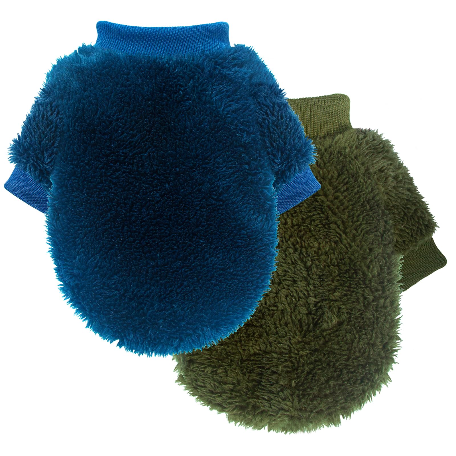 Chien portant le pull bleu Generic, idéal pour sorties quotidiennes.
