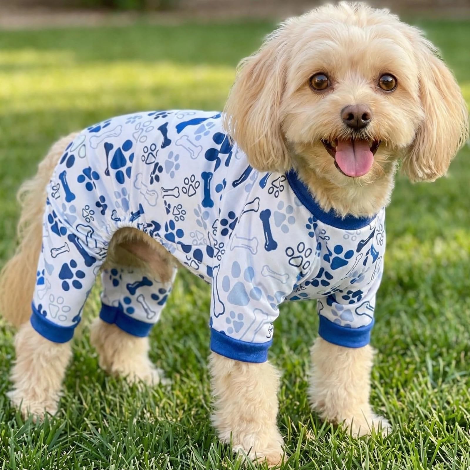 Generic pyjama-chien onesie texture hypoallergénique pour peau sensible.
