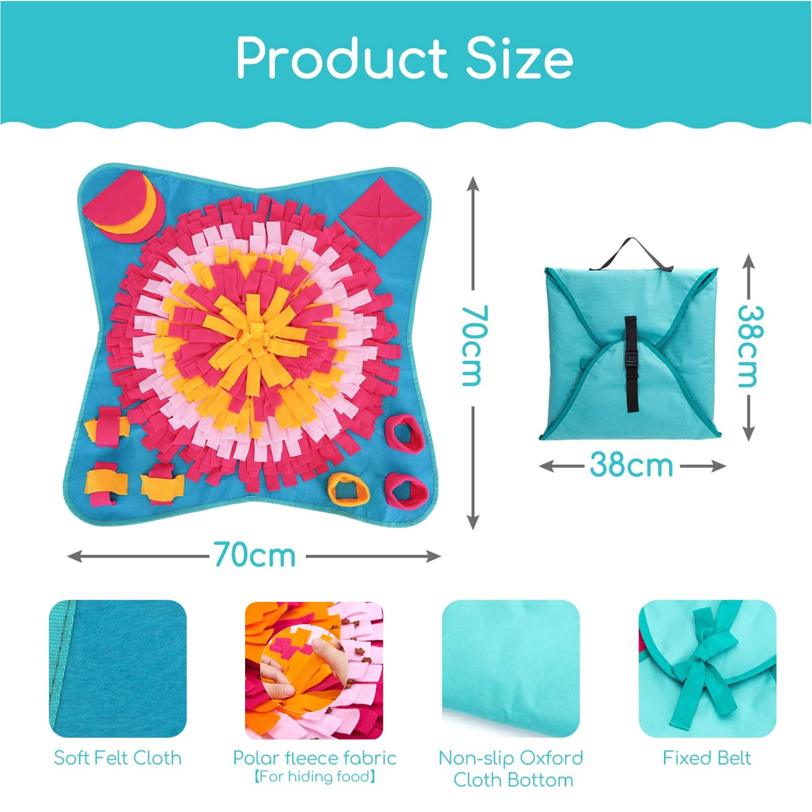 Tapis de recherche olfactive générique taille 25x25 pouces, adapté à tous les animaux.