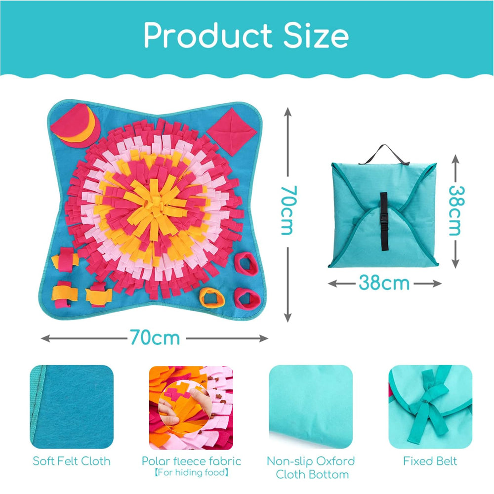 Tapis de recherche olfactive générique taille 25x25 pouces, adapté à tous les animaux.