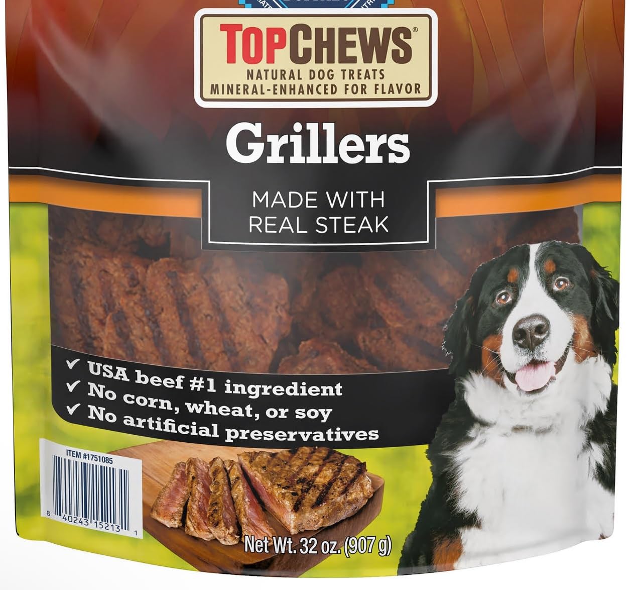 Top-Chews Grillers au boeuf réel, régal pour l'entraînement.