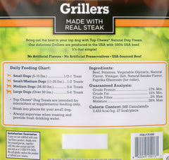 Top-Chews Grillers au boeuf réel, récompense quotidienne pour chien actif.