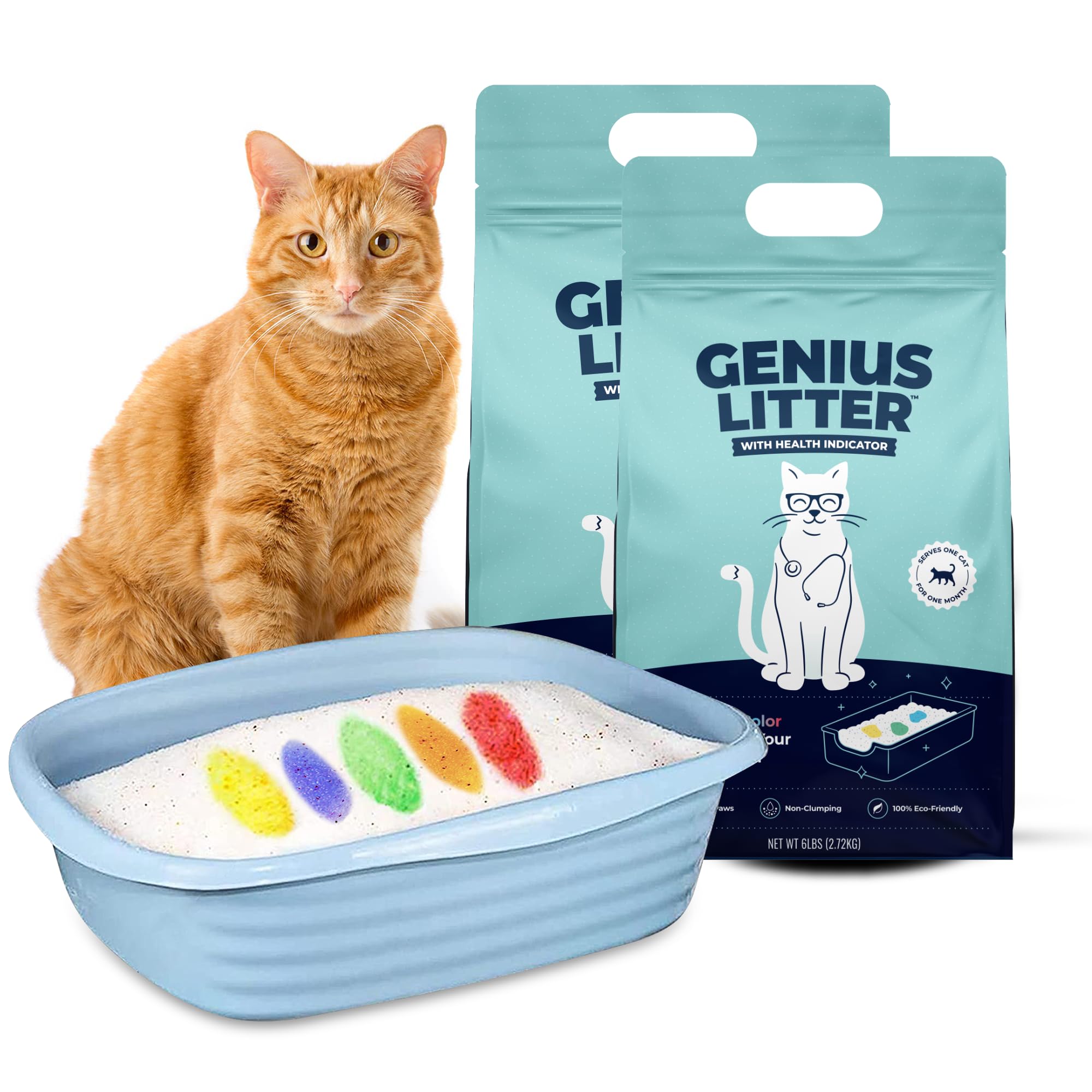 Genius Litter Pack Shark Tank : litiere couleur-change pour surveiller discrètement la sante du chat