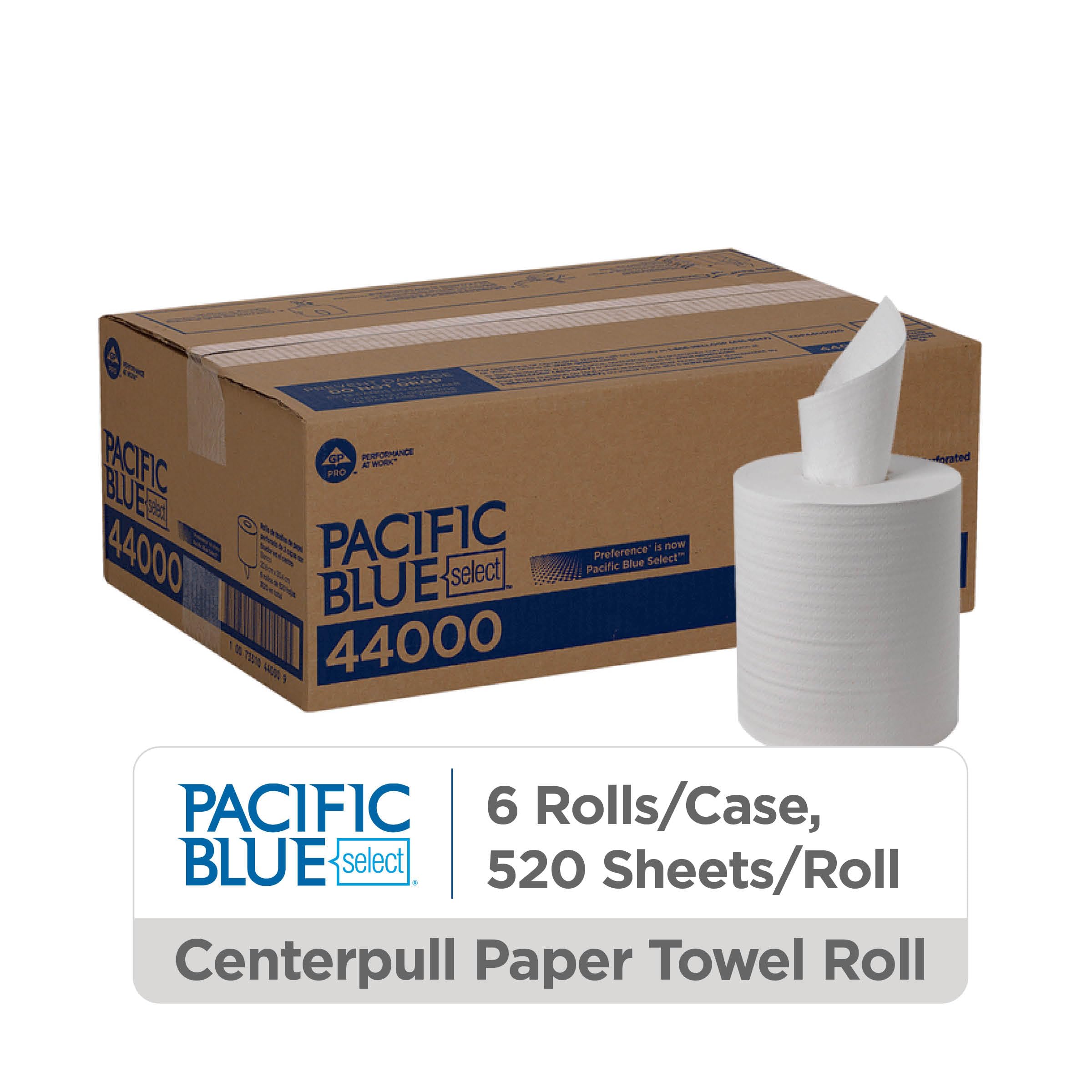 GP PRO Pacific Blue Select centrepull rouleau absorbant 2ply pour mains sèches