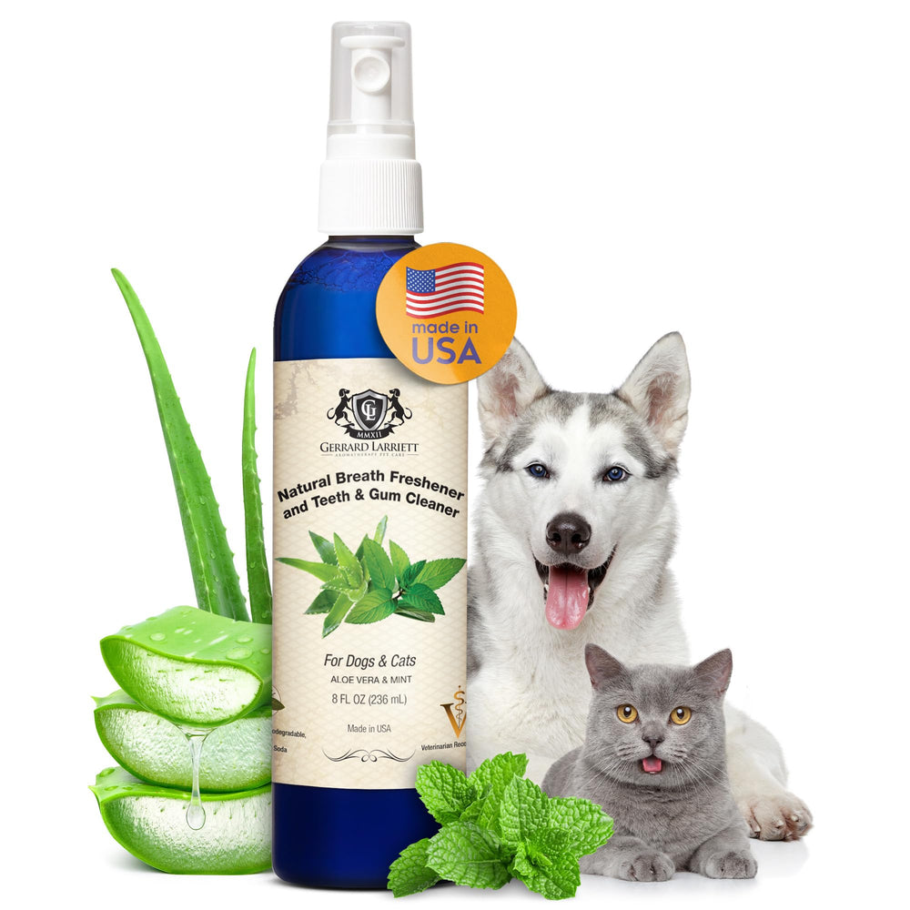 Rinçage buccal Gerrard Larriett pour chiens — haleine plus fraîche dans une bouteille 8 oz