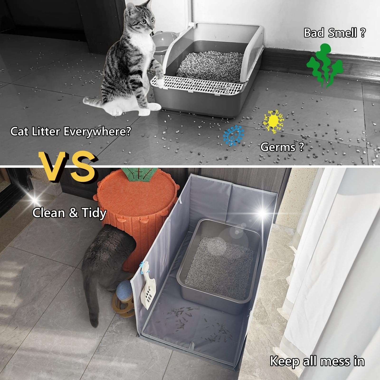 Tapis litière Gesomepurrz 20x25 pouces capte les grains sous les pattes