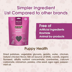 Get Naked batonnets dentaires chiot calcium soutenant dents et os en croissance.