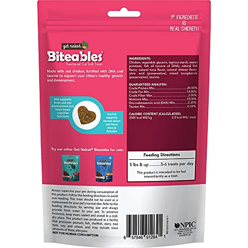 Get Naked Biteables premier ingrédient poulet, friandise naturelle et savoureuse pour chat.