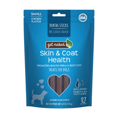 Get Naked Skin & Coat: bâtonnets dentaires grain-free pour chien, pelage brillant.