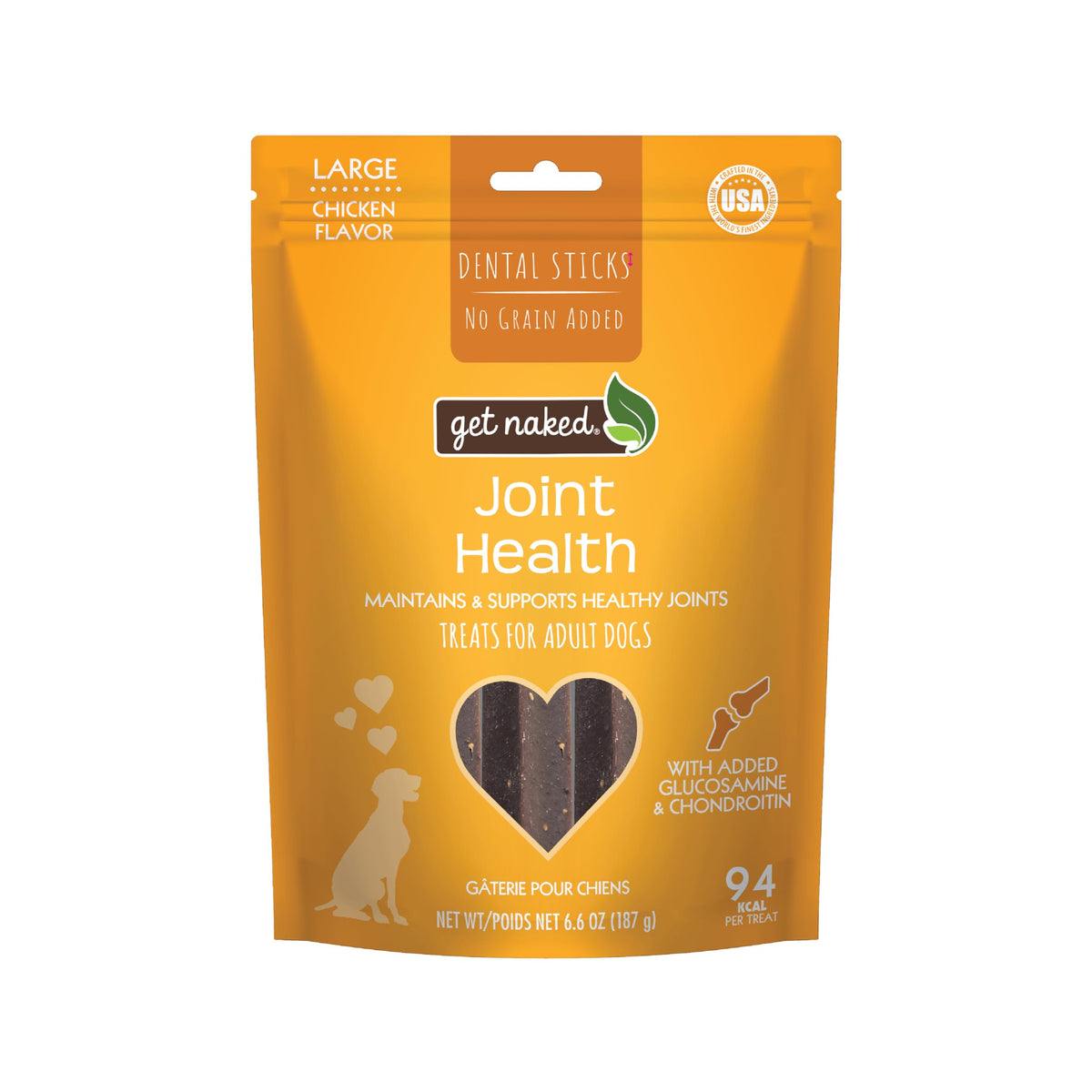 Get Naked sans céréales, poche 6,6 oz, friandises dentaires pour chiens.