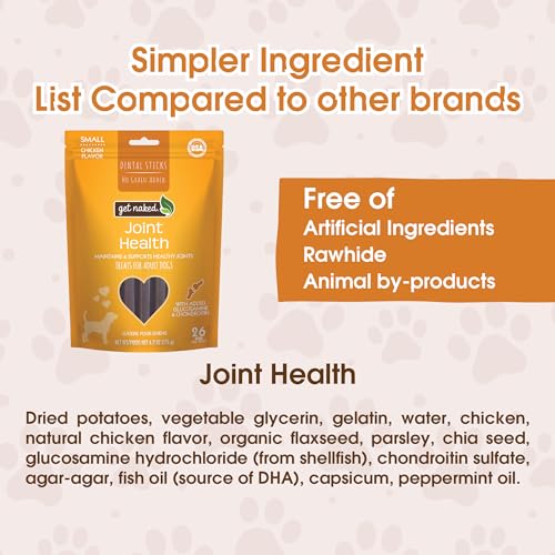 Get Naked batonnet dentaire sans grain poulet, parfait pour mastication.