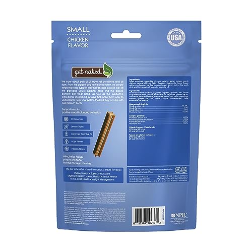 Get Naked Sticks au poulet sans céréales favorisant une digestion sensible et le brossage des dents