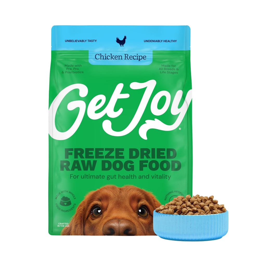Get Joy sachet poulet lyophilisé: goût riche et dosage pratique.
