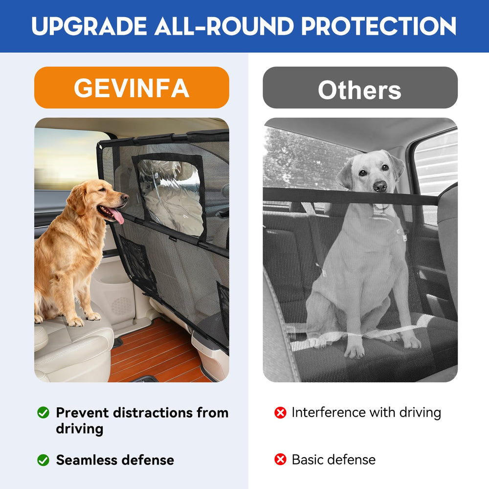 GEVINFA barrière chien avec fenêtre visuelle amovible pour surveillance.