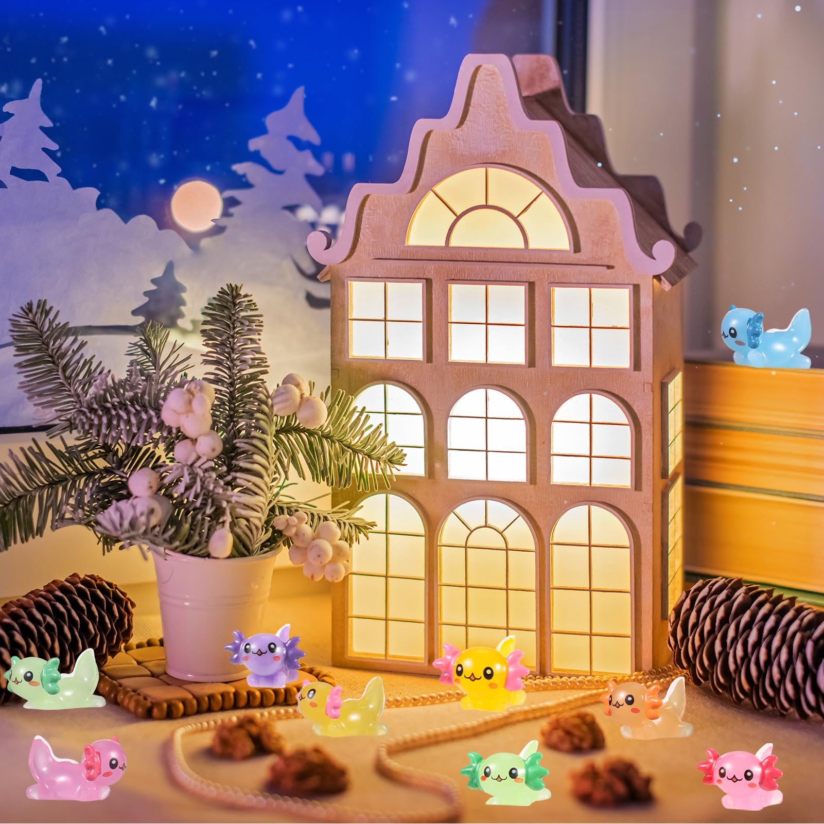 GGSTDDUP axolotl décor aquarium résine, éclatant et durable.